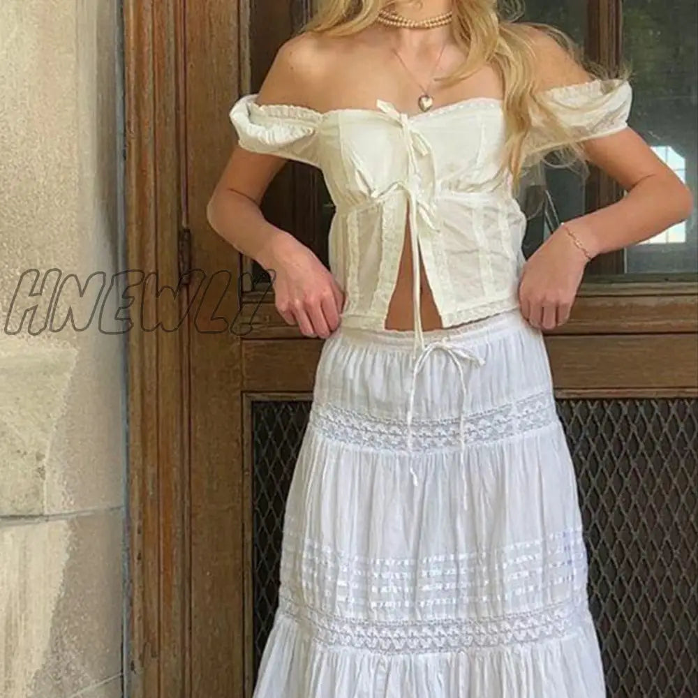 Hnewly Women Summer Tank Tops Lace Trim Embroidery Square-Neck Buttons Hollow Out Sleeveless Ruffle