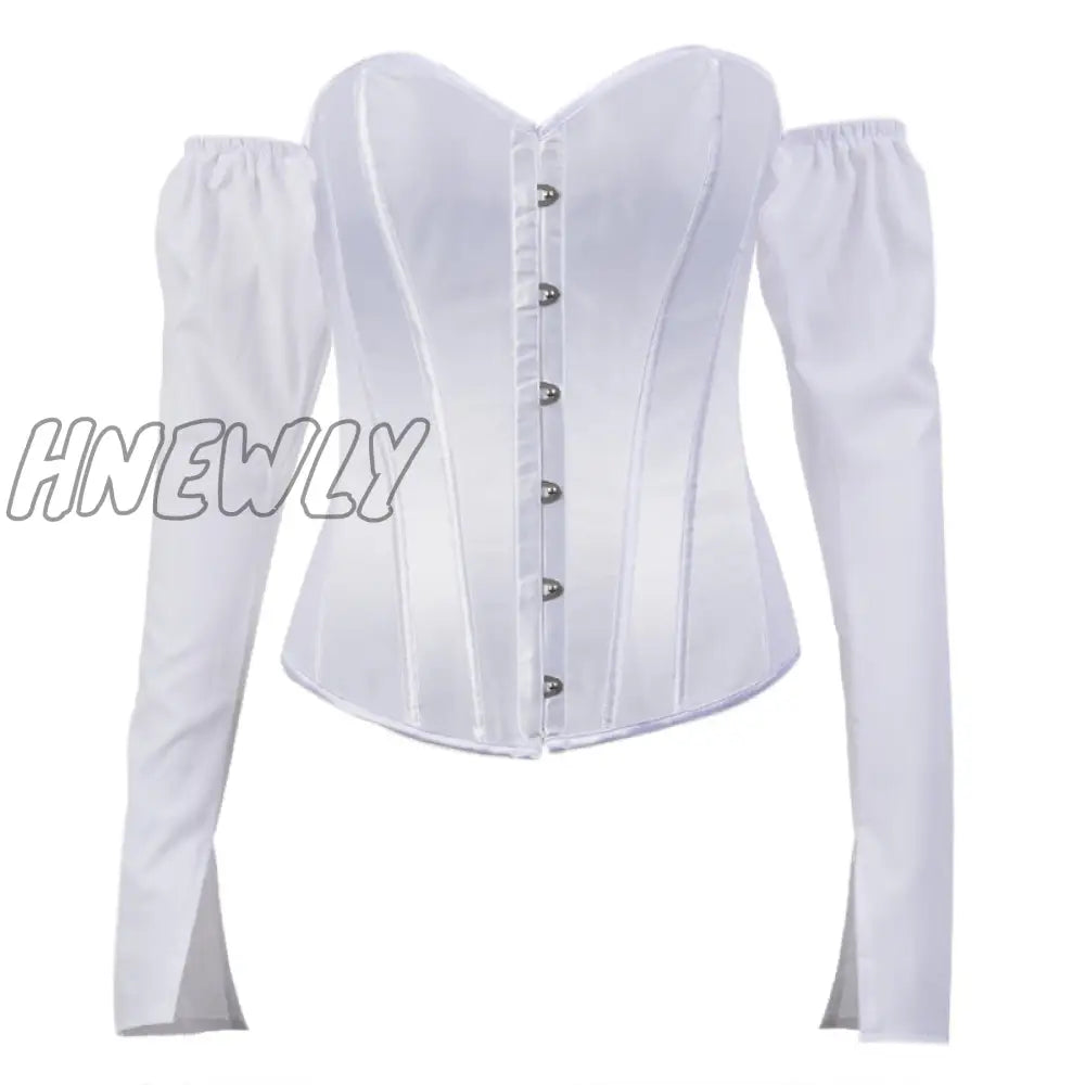 Hnewly Women Top Sexy Blouse Off Shoulder Long Sleeve Club Party White Shirt Puff Ruffle Tunic Crop