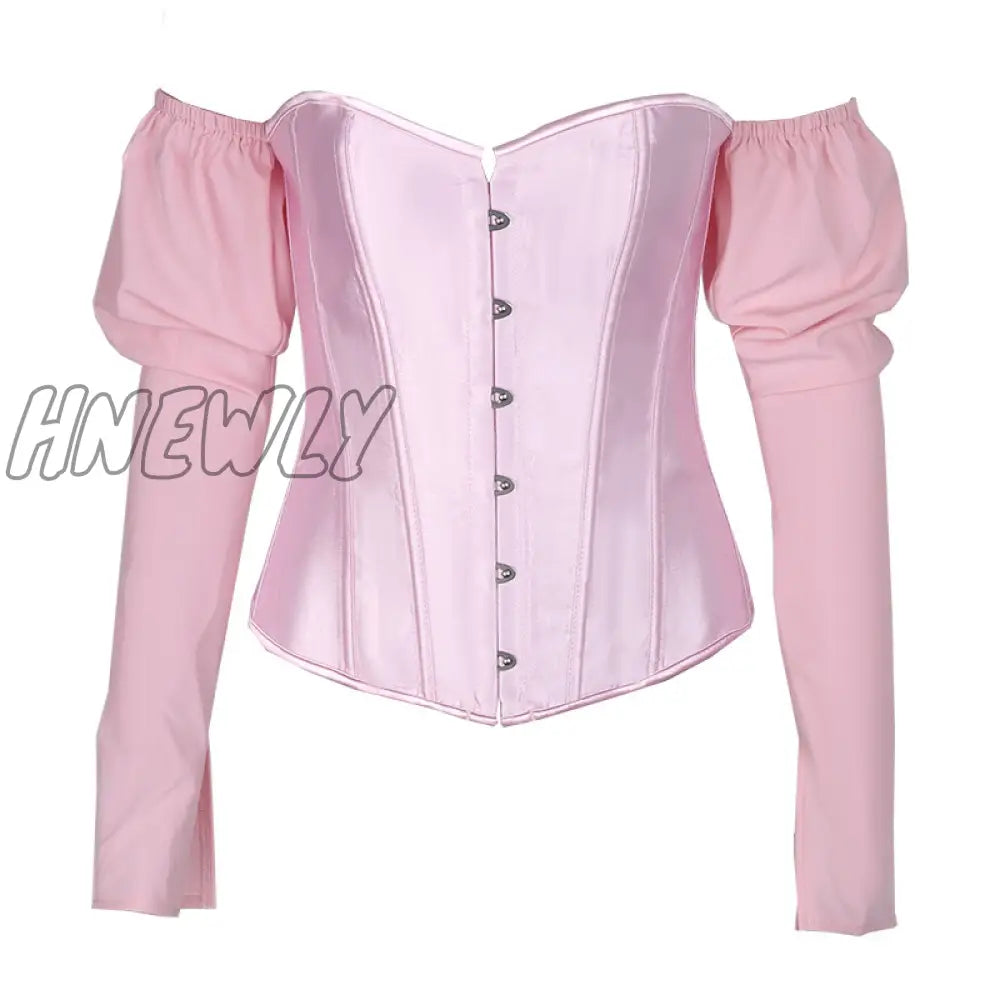 Hnewly Women Top Sexy Blouse Off Shoulder Long Sleeve Club Party White Shirt Puff Ruffle Tunic Crop