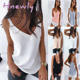 Hnewly Women Tops Summer Sleeveless Halter Backless Shirt Lace V Neck Blouse Ruffle Sexy Casual For