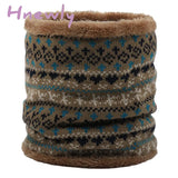 Hnewly Women Winter Soft Breathable Wrap Ring Thick Warm Knitting Scarf Neckerchief