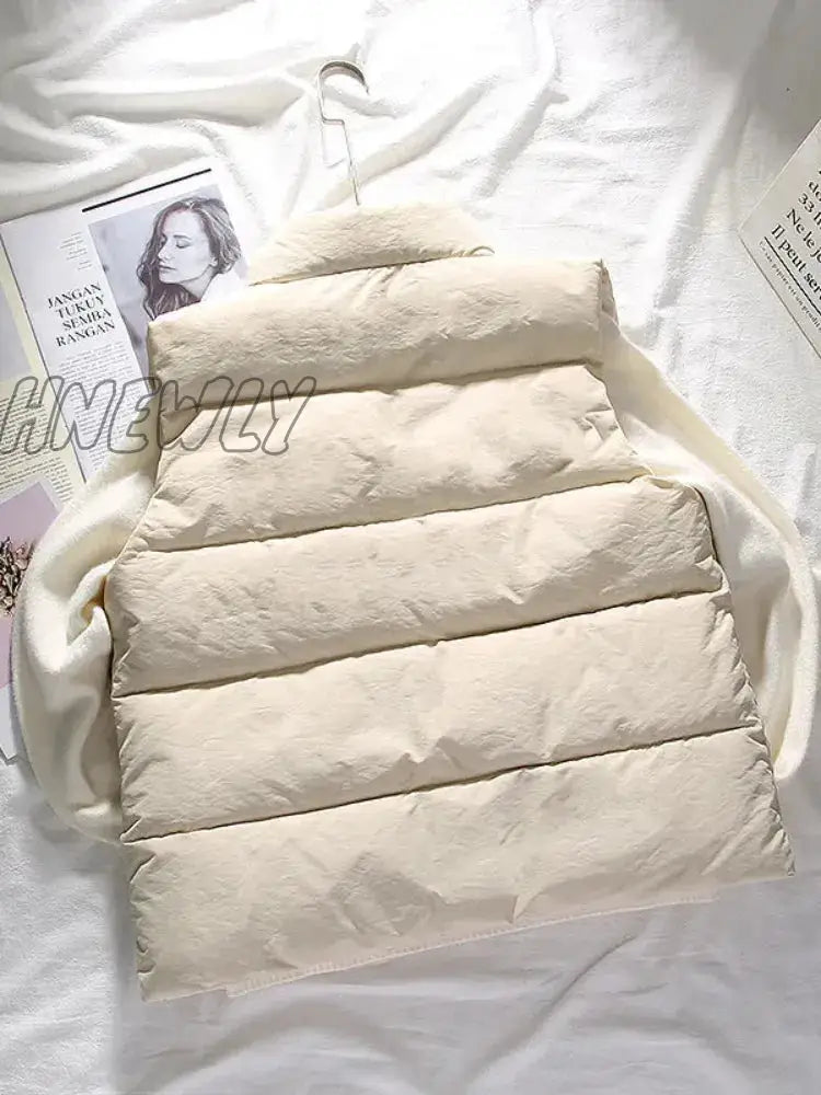 Hnewly Women Winter Warm Cotton Padded Puffer Vests Sleeveless Parkas Jacket