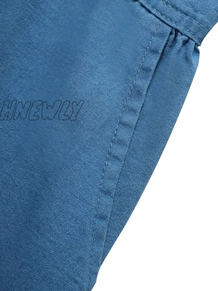 Hnewly Women’s Casual Dress Denim Shirt Maxi Long Basic Modern Outdoor Daily Vacation Collar
