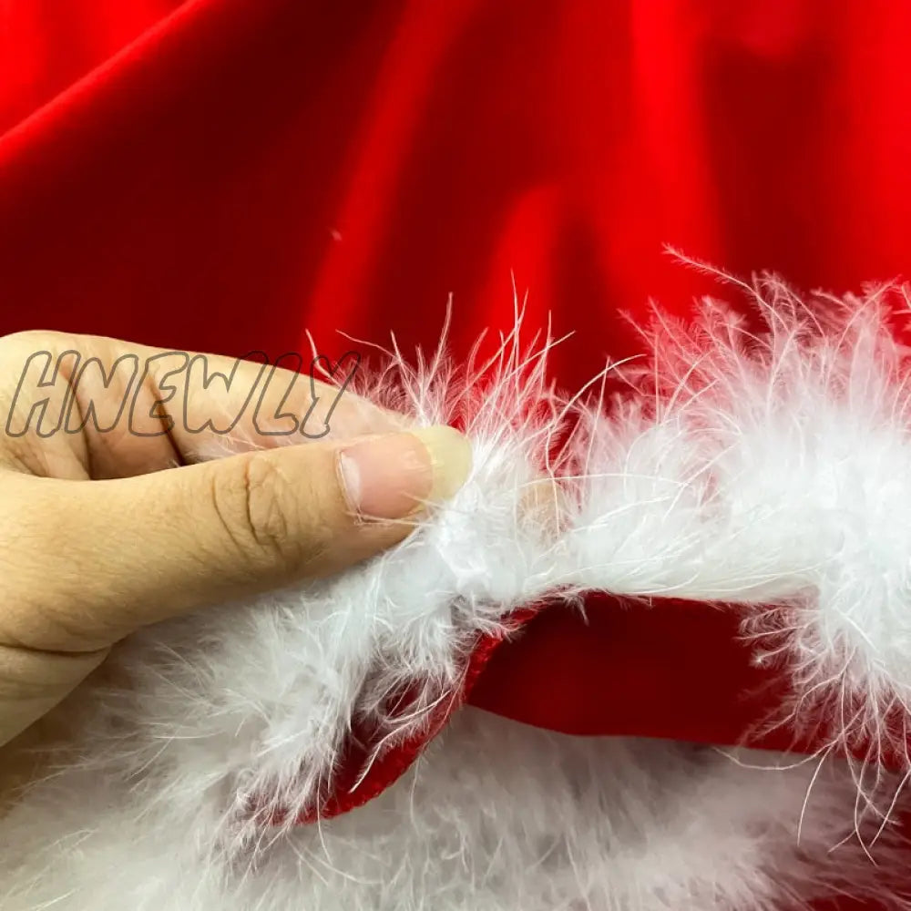 Hnewly Women’s Dress For New Year Vestido Sexy Off Shoulder Furry Strapless Christmas Short Mini