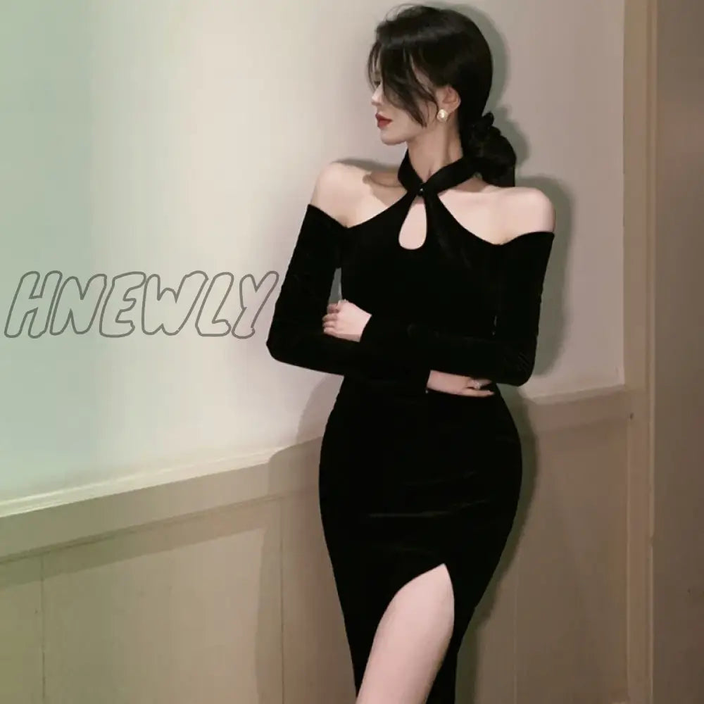 Hnewly Women’s Dress Off Shoulder Slim Sexy Split Cheongsam