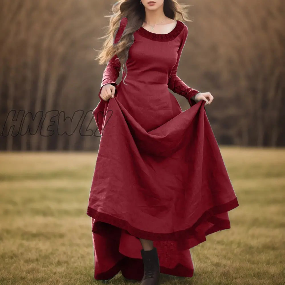 Hnewly Women’s Fashion Fairy Elf Dress Medieval Robe Retro Renaissance Viking Costume Fantasy