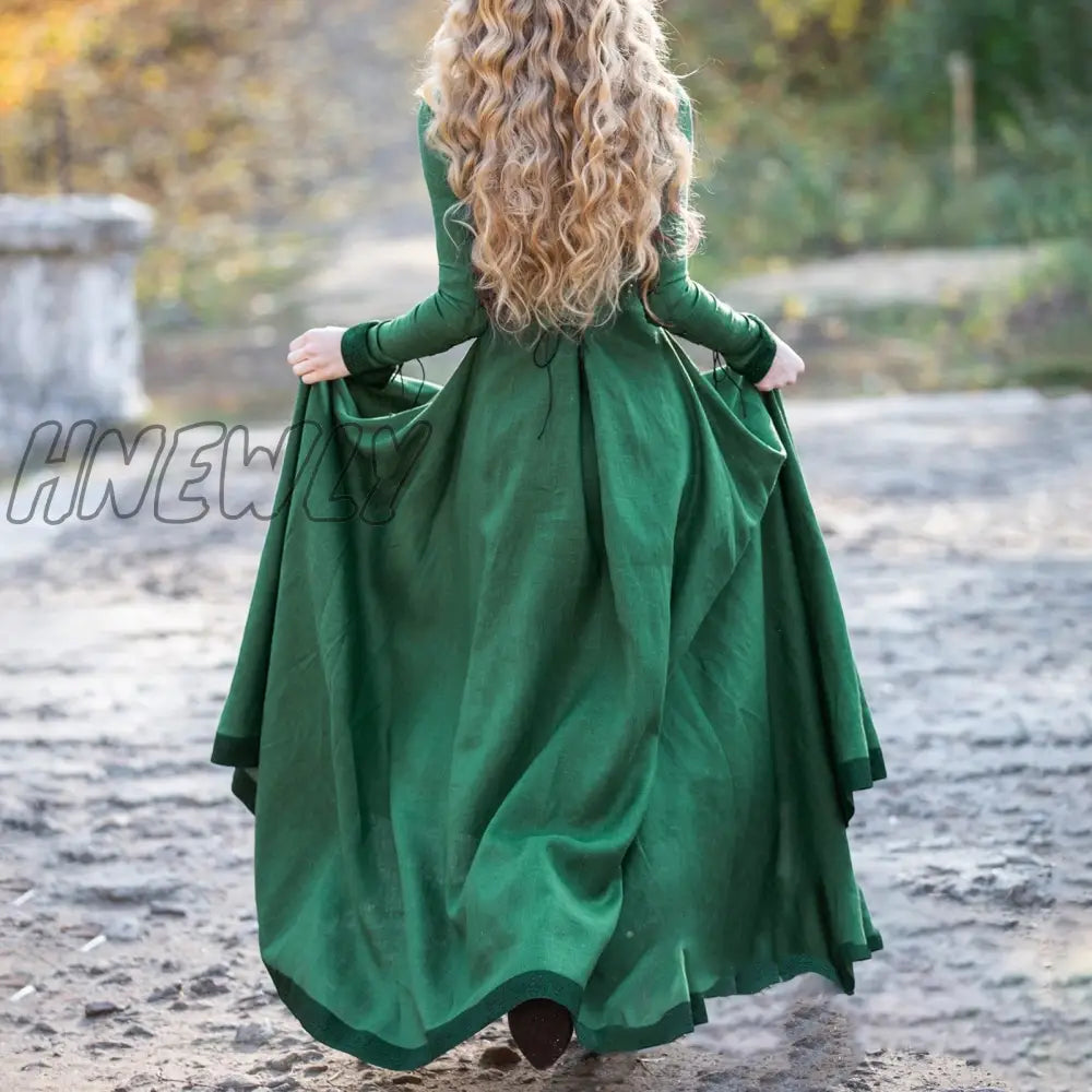 Hnewly Women’s Fashion Fairy Elf Dress Medieval Robe Retro Renaissance Viking Costume Fantasy