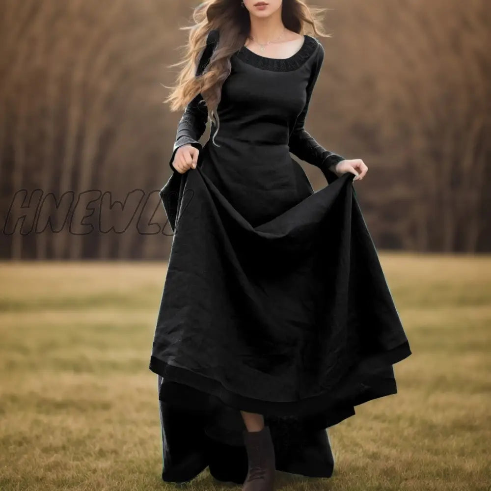 Hnewly Women’s Fashion Fairy Elf Dress Medieval Robe Retro Renaissance Viking Costume Fantasy