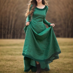 Hnewly Women’s Fashion Fairy Elf Dress Medieval Robe Retro Renaissance Viking Costume Fantasy