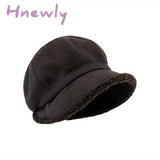 Hnewly Women’s Simple Solid Color Thickened Fisherman Hat Comfortable Ear Protection Casual