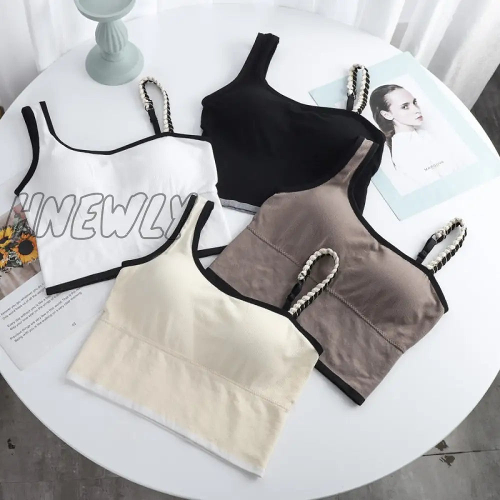 Hnewly Women’s Tube Top Summer New Bras Women Sexy Crop Tops Bra Female Camisole Vest Removable
