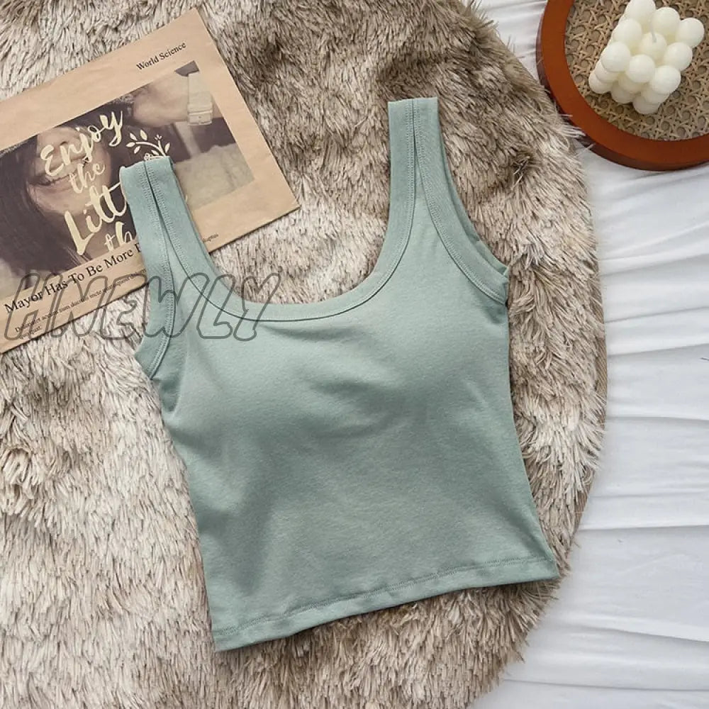 Hnewly Women’s Vest One-Piece No Steel Ring Cotton Chest Pad Wide Shoulder Sports Yoga Underwear
