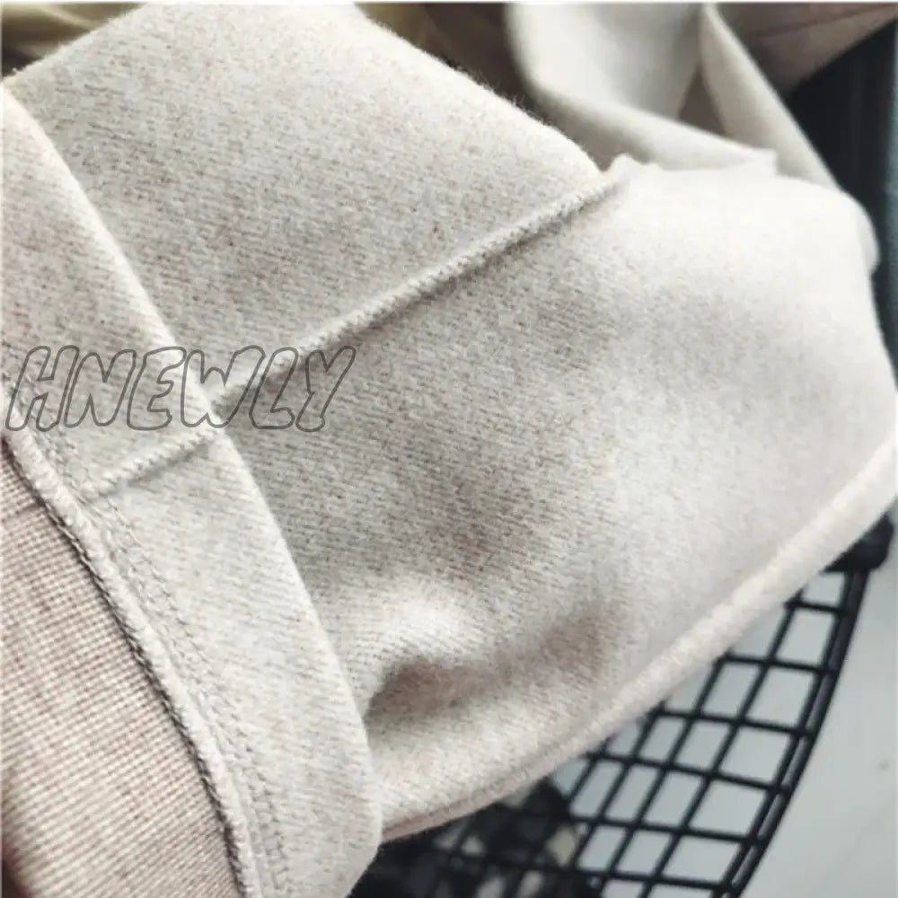 Hnewly Woolen Pants Women’s Harem Pencil Autumn Winter High Waist Casual Pantalones Beige Black