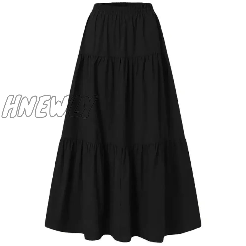 Hnewly Y2K Aesthetic Fairycore Vintage Pleated Skirt Korean Fashion Harajuku Grunge High Waist Long