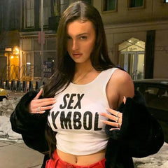 Hnewly Y2K Aesthetics Letter Print Baby Tees 2000S Streetwear Patchwork O-Neck Short Sleeve Summer