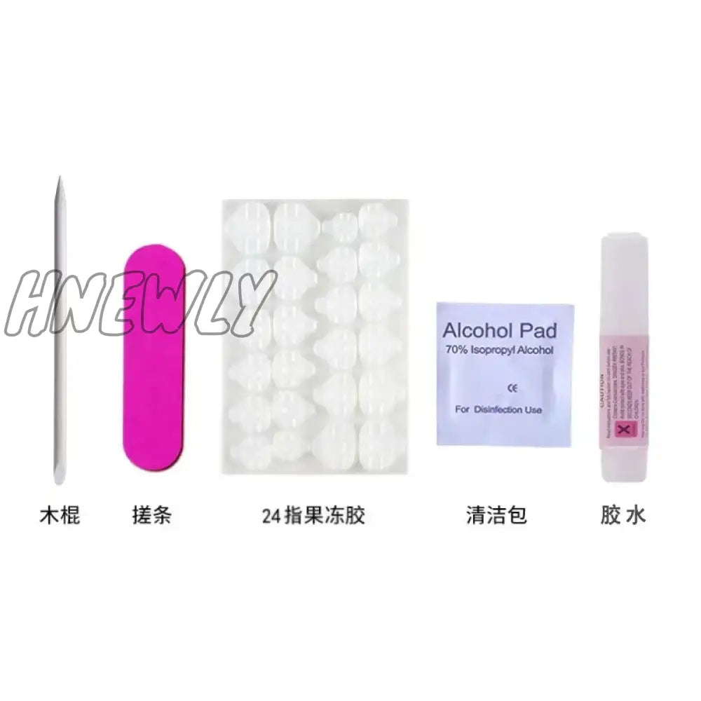 Hnewly Y2K Handmade Wearable Nails Gradient Light Therapy Nail Art Cross Diamonds Sweet Cool Medium
