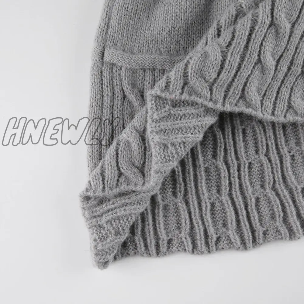 Hnewly Y2K Knitted Mini Skirts Lace Up Fur Cute Sweet Pencil Twist Skinny Low Waisted Short Women