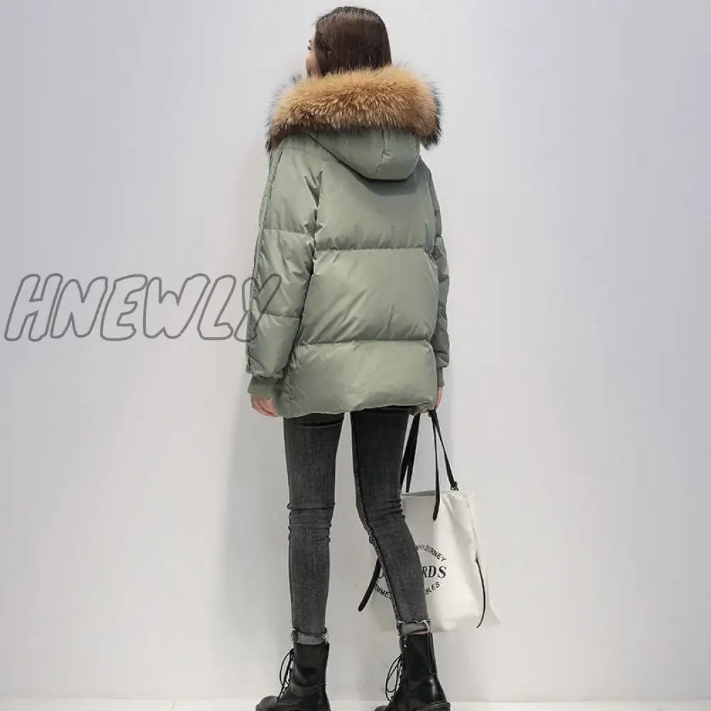 Hnewly Y2K Large Size Down Padded Jacket Women’s Winter Cotton - Padded Loose Korean Style Top