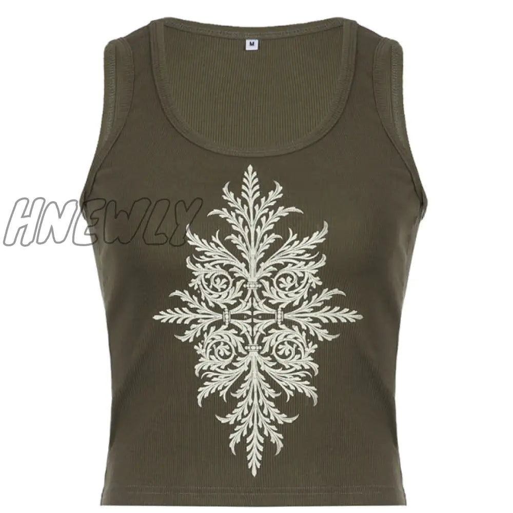Hnewly Y2K Printed Crop Top Knitted Diamonds Kawaii Grunge Tank Tops Fairycore Sleeveless Sweats