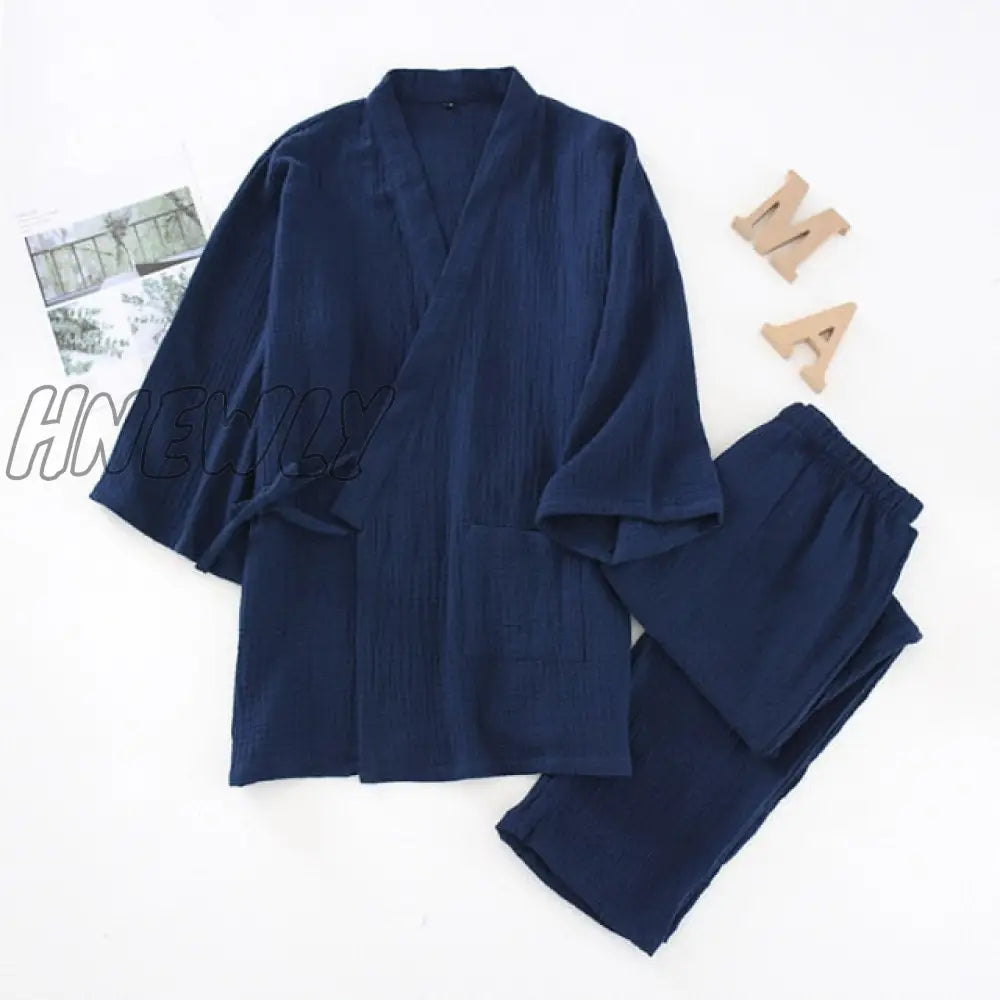 Japanese Kimono Set 100% Cotton Pajamas Two - Piece Couple Yukata Loose Men’s And Women’s Sweat