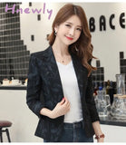 New Autumn Korean Version Of The Self - Cultivation Retro Printing Small Suit Jacket Female Office