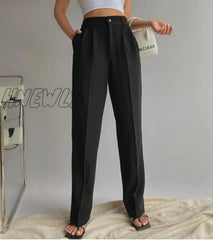 Spring New Office Lady High Quality Elegant Casual Fashion Wide Leg Women Female Pants Hot Sales