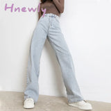 Woman Jeans New Fashion Straight Pants High Waist Casual Mom Baggy Jean Female Full Length Loose